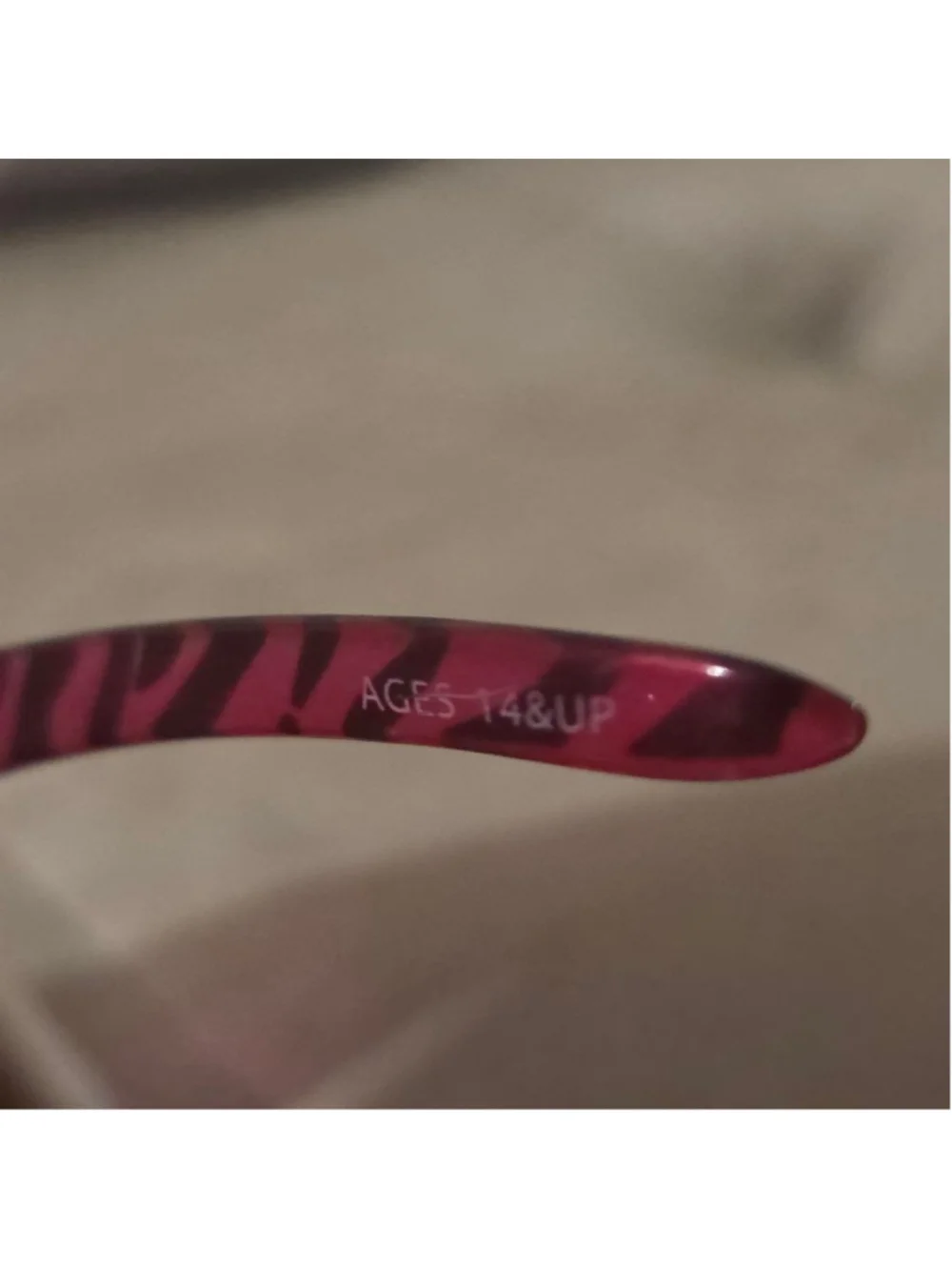 Women's Unbranded BLING Black & Pink Zebra Print Sunglasses One Size